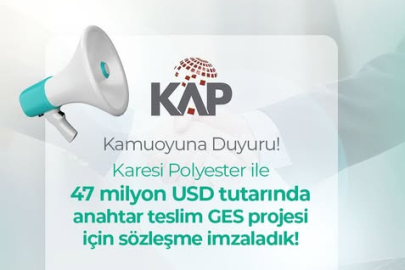 YEO, Karesi Polyester ile 47 milyon dolar tutarında sözleşme imzaladı