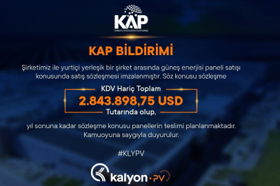 Kalyon PV'den 2.8 milyon dolarlık sözleşme